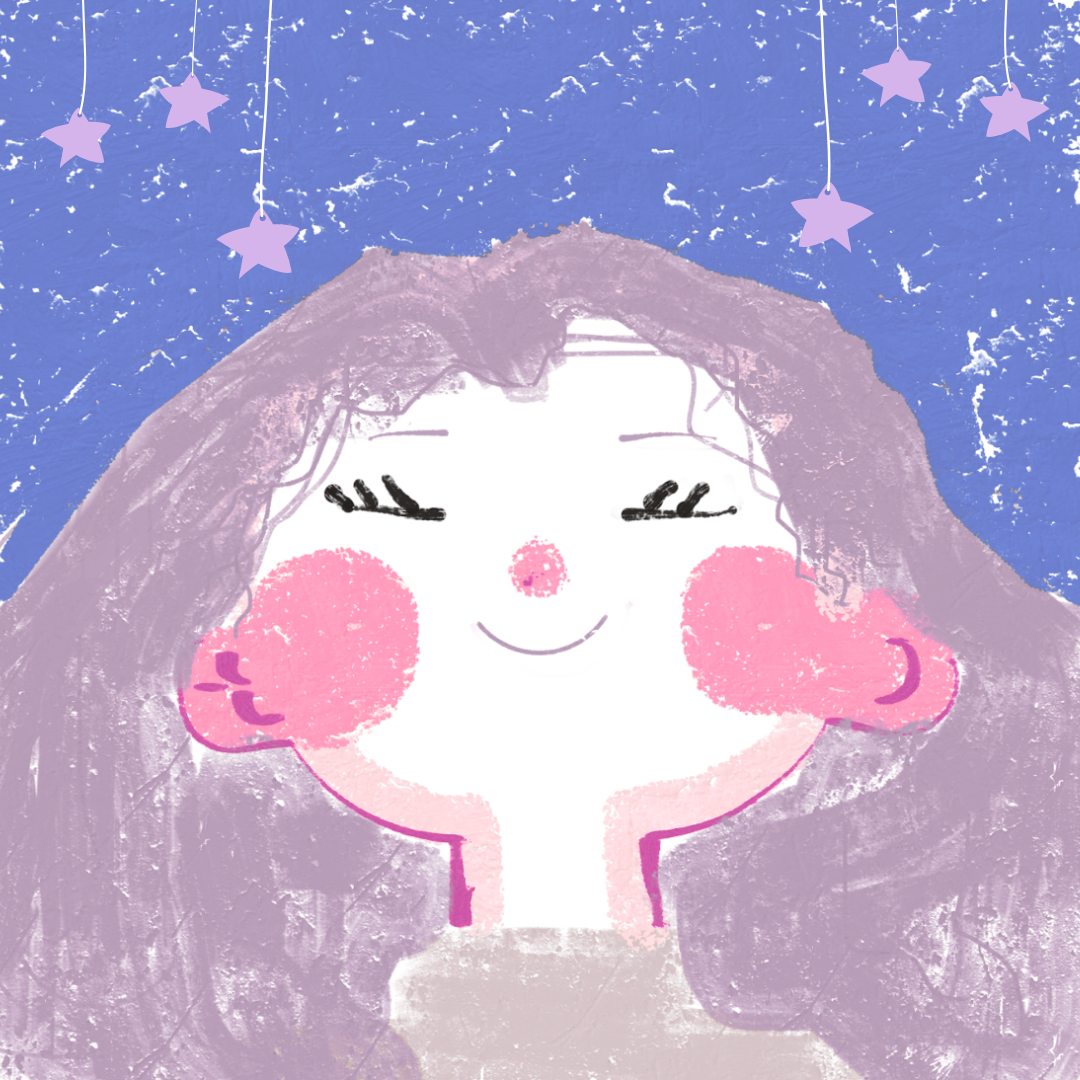 Ilustración animada de Mery Vega M recibiendo un mensaje